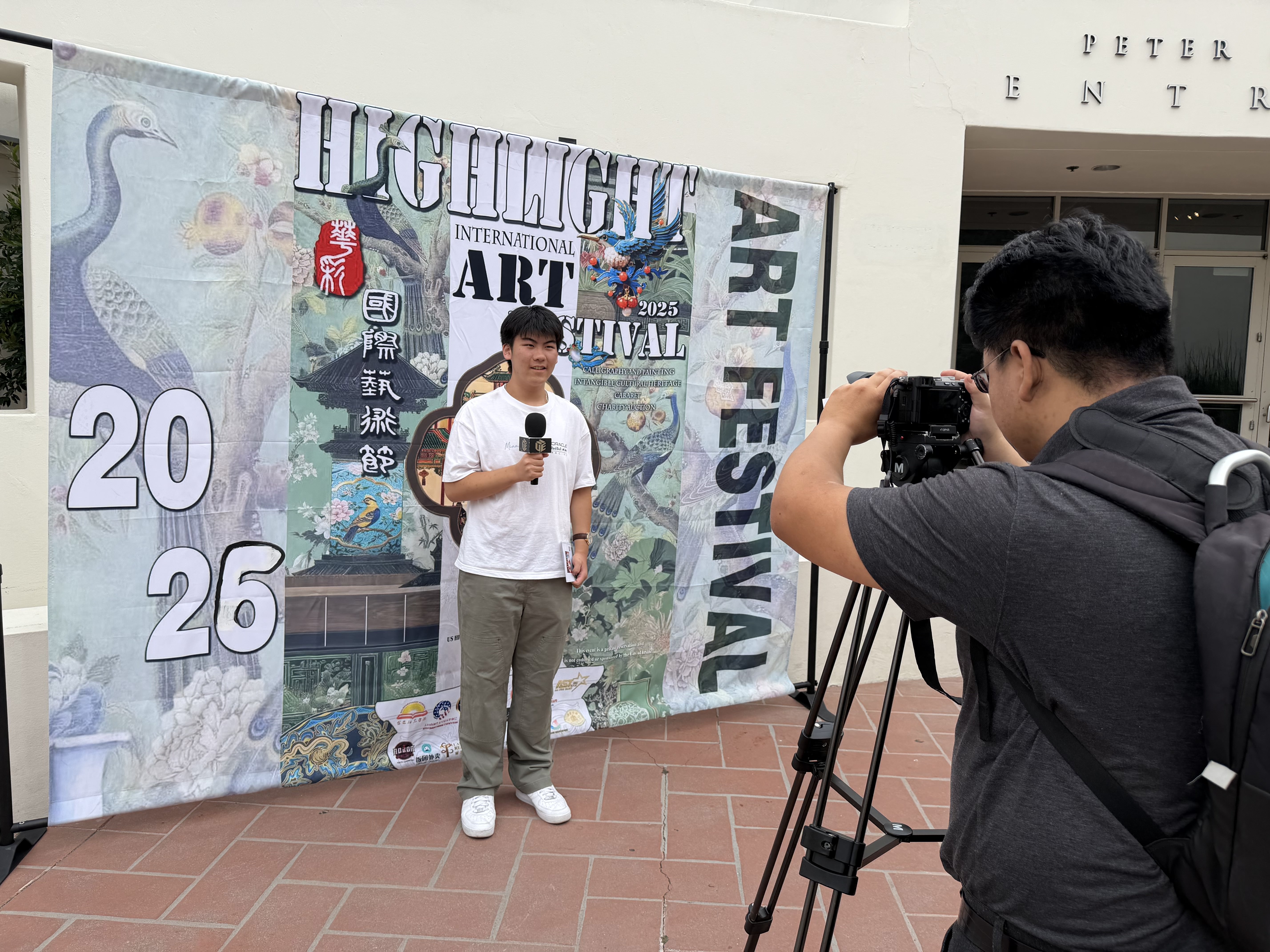 News-style interview at the 2026 Highlight International Art Festival, Bowers Museum